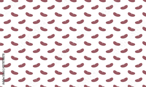 Red beans or kidney bean seamless pattern background. Vector Repeating Texture. 