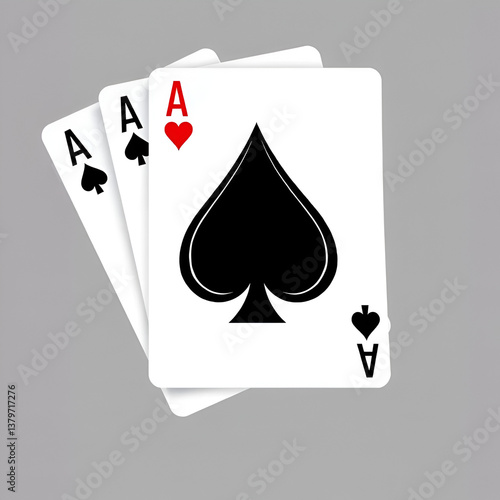 Ace card suit set isolated, playing cards symbols, aces playing cards on the transparent background, card suit icon sign - stock vector