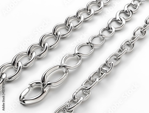 Obraz na płótnie metal chain isolated on white w salonie