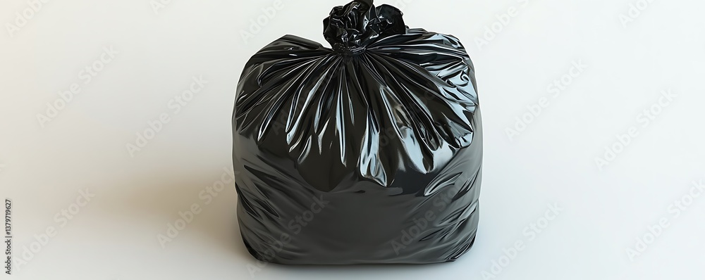 black garbage bag isolated