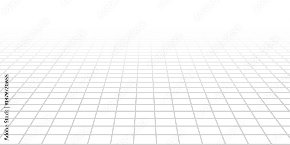 White background with gray perspective grid lines creating a square pattern. Template platform for technology, user interface, industry, science, blueprint, or infographic concept. Vector illustration White background with gray perspective grid lines creating a square pattern. Template platform for technology, user interface, industry, science, blueprint, or infographic concept. Vector illustration