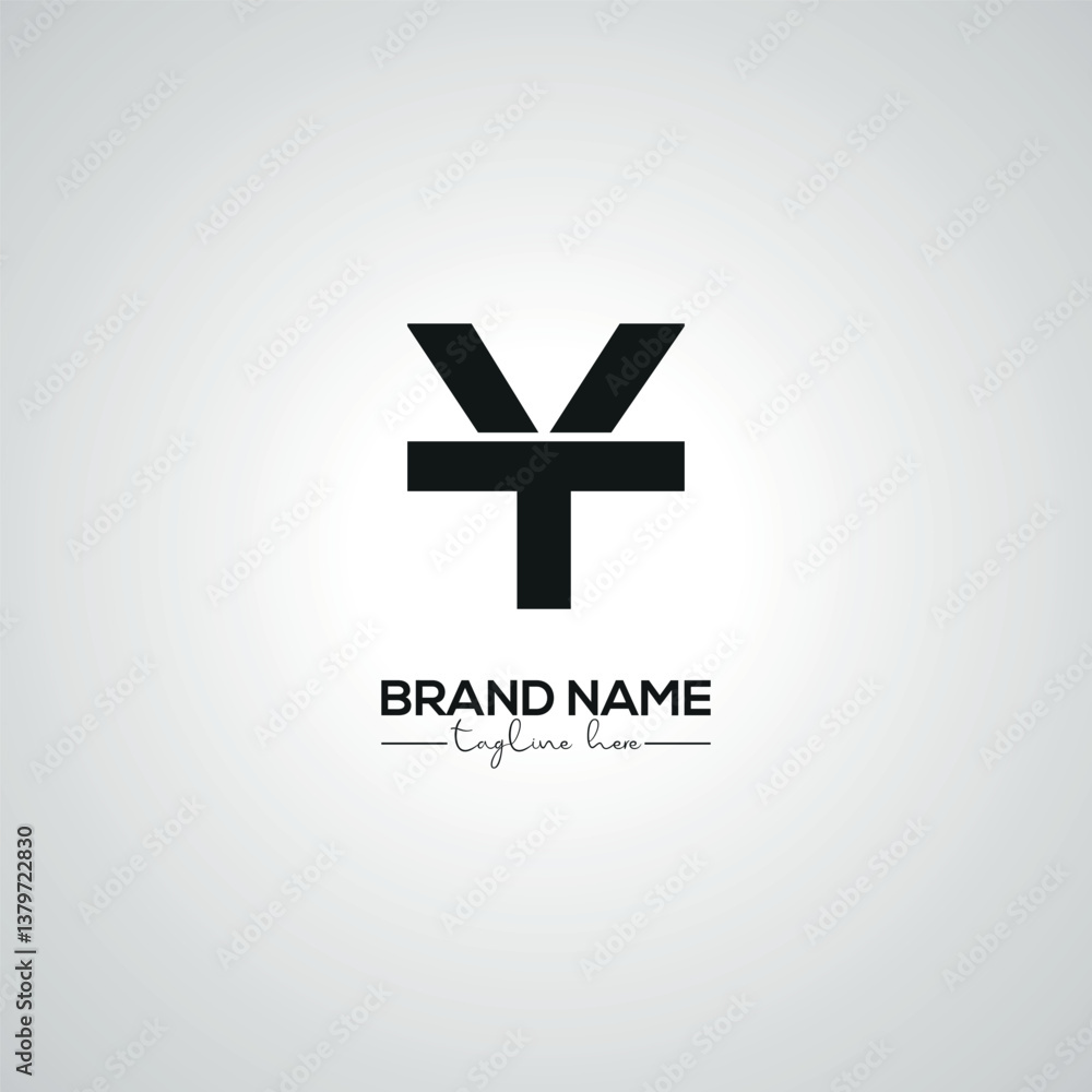 Obraz premium Minimal YT TY Lettermark Logo Design for Corporate Branding.