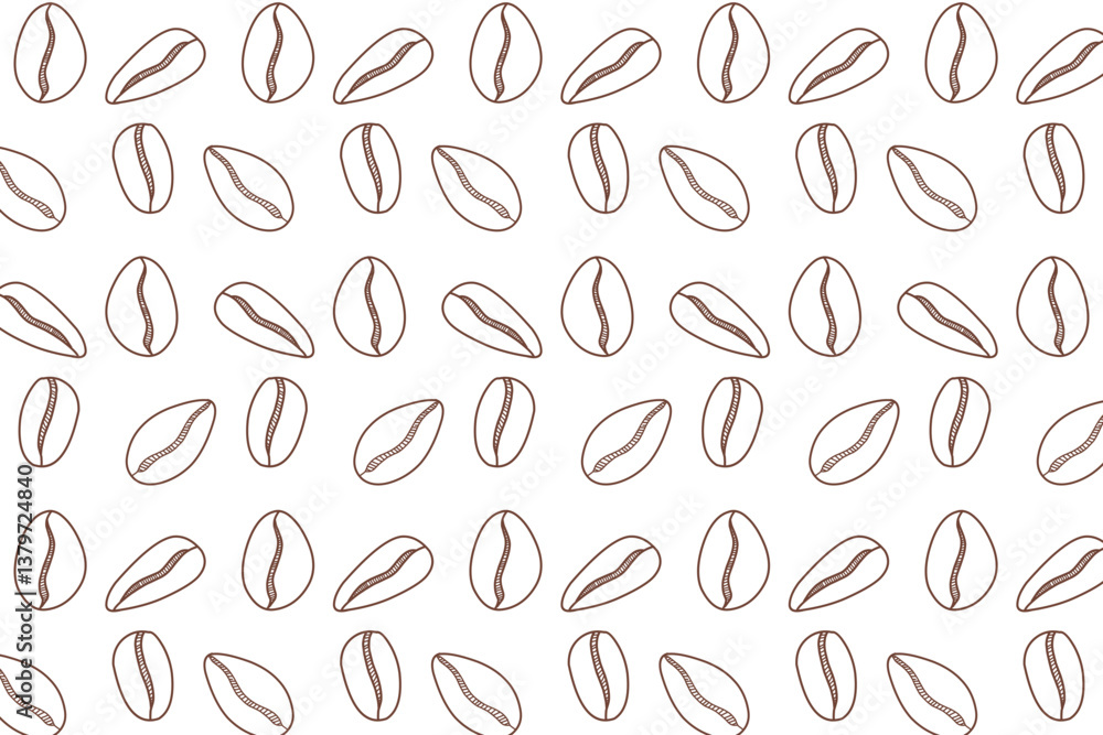 Seamless pattern of minimalist coffee beans. Caffeine coffee shop. Wrapper coffee background. Seamless pattern of minimalist coffee beans. Caffeine coffee shop. Wrapper coffee background.