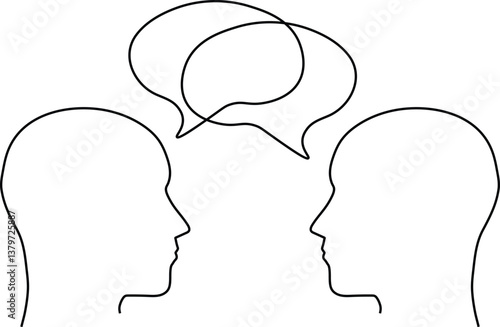 Interpersonal Dialogue: Communication Bubbles Vector Graphic