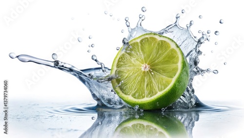 Lime Water Splash Photography, Long Exposure, High Resolution Image