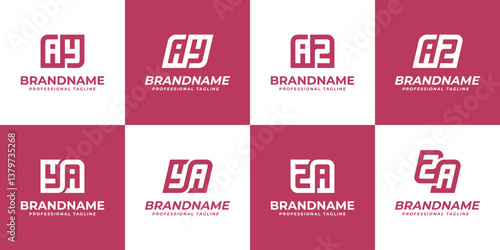 Letters AY YA AZ ZA Monogram Logo, suitable for any initials brand