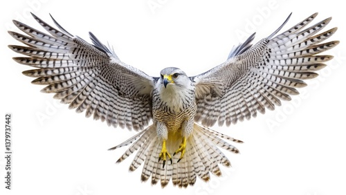 Majestic Gyrfalcon Soaring: Breathtaking Arctic Landscape Photography