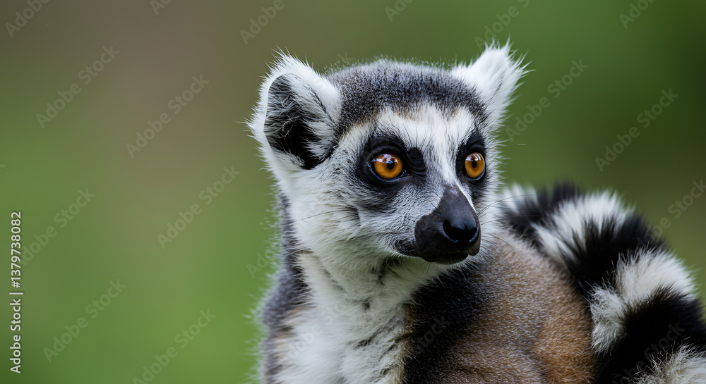 Naklejka premium lemur catta portrait