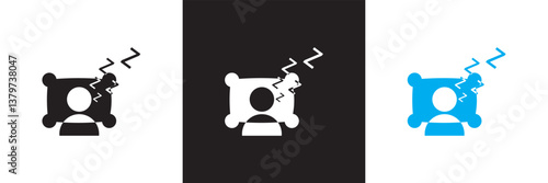 Zzz sleep snore icons .   Design for websites, mobile interfaces, presentations, and visual branding. Vector illustration. isolated on white and black background. EPS 10 