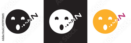 Zzz sleep snore icons .   Design for websites, mobile interfaces, presentations, and visual branding. Vector illustration. isolated on white and black background. EPS 10 