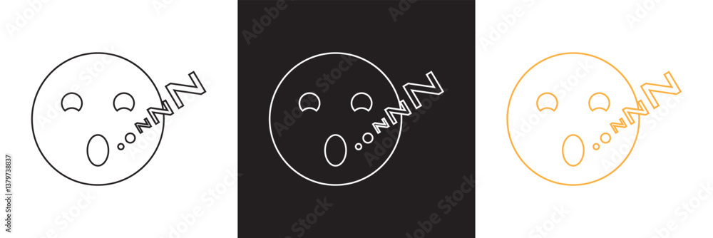 Fototapeta premium Zzz sleep snore icons . Design for websites, mobile interfaces, presentations, and visual branding. Vector illustration. isolated on white and black background. EPS 10 