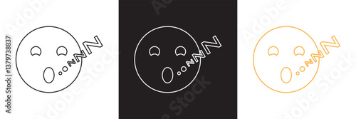 Zzz sleep snore icons .   Design for websites, mobile interfaces, presentations, and visual branding. Vector illustration. isolated on white and black background. EPS 10 