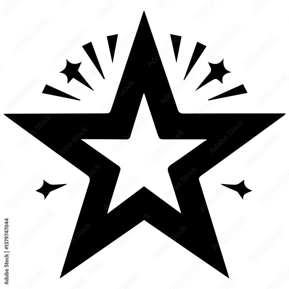 Obraz premium Bright shiny star symbol vector design icon decoration element