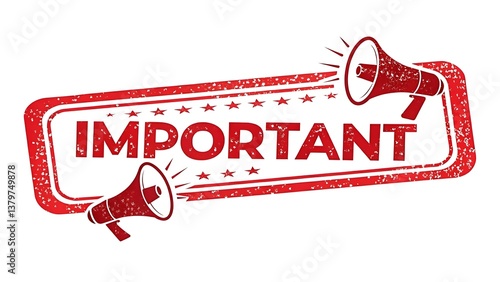 Important announcement attention alert message communication urgent notice information megaphone loudspeaker symbol