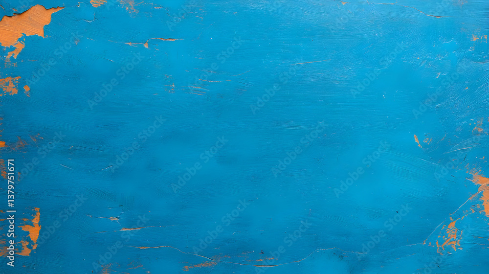Naklejka premium Blue Metal Surface with Scratches and Smudges in Textured Finish