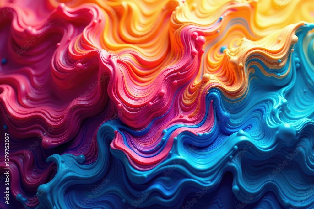 Obraz premium Abstract swirling paint colors forming a vibrant, dynamic pattern , style, shape, vortex
