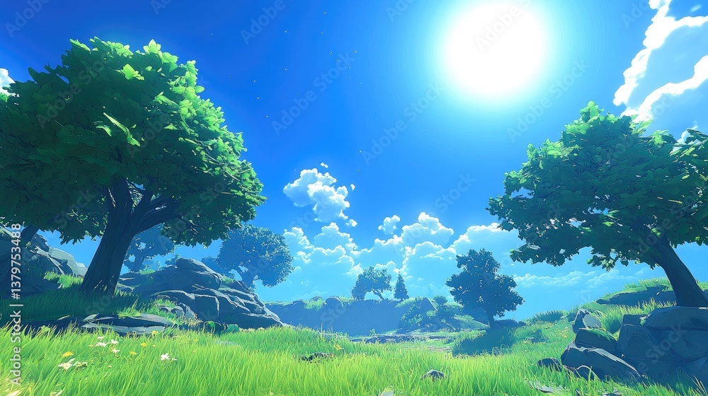 A daytime sky with an intense blue shade, creating a serene atmosphere A daytime sky with an intense blue shade, creating a serene atmosphere