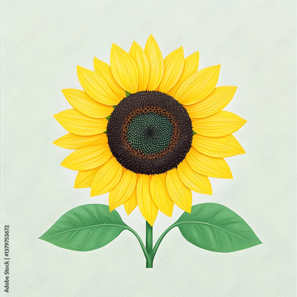 Minimalist Approach to Drawing a Vibrant Sunflower Illustration Minimalist Approach to Drawing a Vibrant Sunflower Illustration