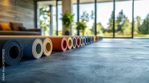 Floor covering made of polymer vinyl or linoleum