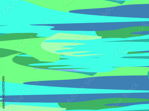 Beautiful of Colorful Art Green and Blue, Abstract Modern Shape. Image for Background or Wallpaper