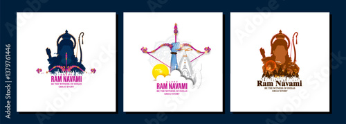 illustration of Ram Navami. vector set