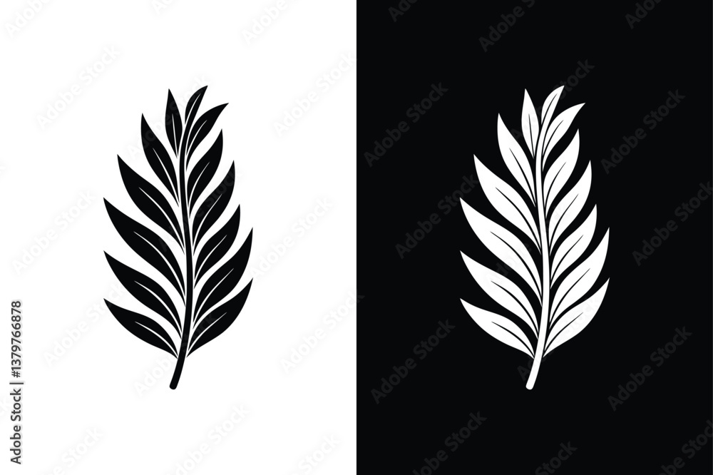 Obraz premium Minimalist Rosemary Branch Silhouette. Perfect for Branding & Illustration