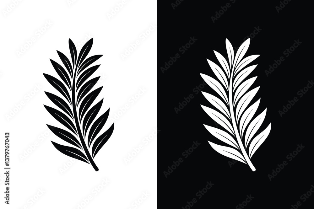 Rosemary Branch Icon. Elegant Silhouette Vector for Culinary & Design Use Rosemary Branch Icon. Elegant Silhouette Vector for Culinary & Design Use