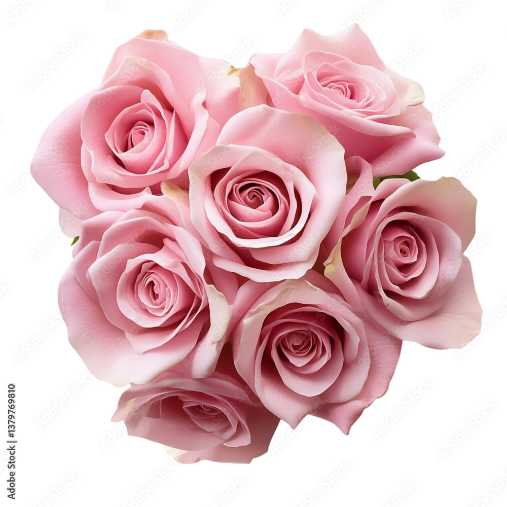 Obraz premium Pink Rose Bouquet Closeup Soft Petals Beauty,