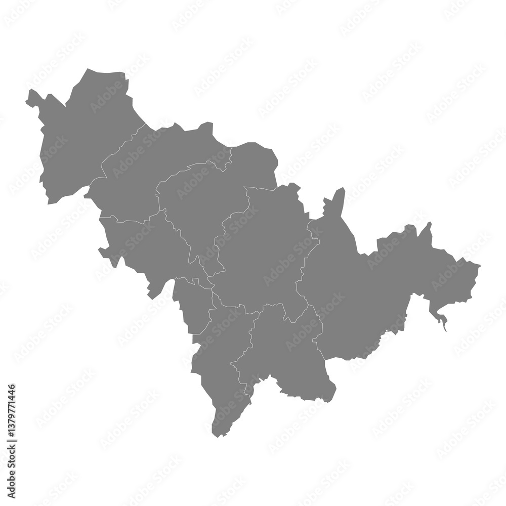 High Quality map of Jilin is a province of China, with borders of the divisions High Quality map of Jilin is a province of China, with borders of the divisions