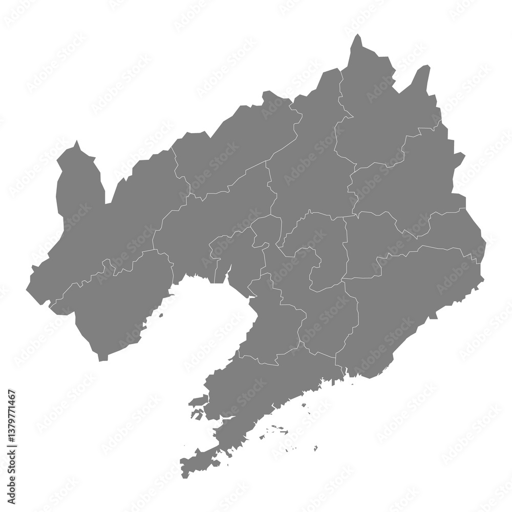 Obraz premium High Quality map of Liaoning is a province of China, with borders of the divisions