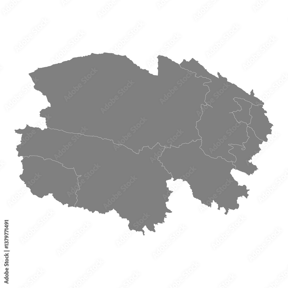 Obraz premium High Quality map of Qinghai is a province of China, with borders of the divisions