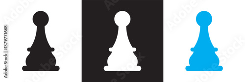 Chess icon.   Design for websites, mobile interfaces, presentations, and visual branding. Vector illustration. isolated on white and black background. EPS 10 