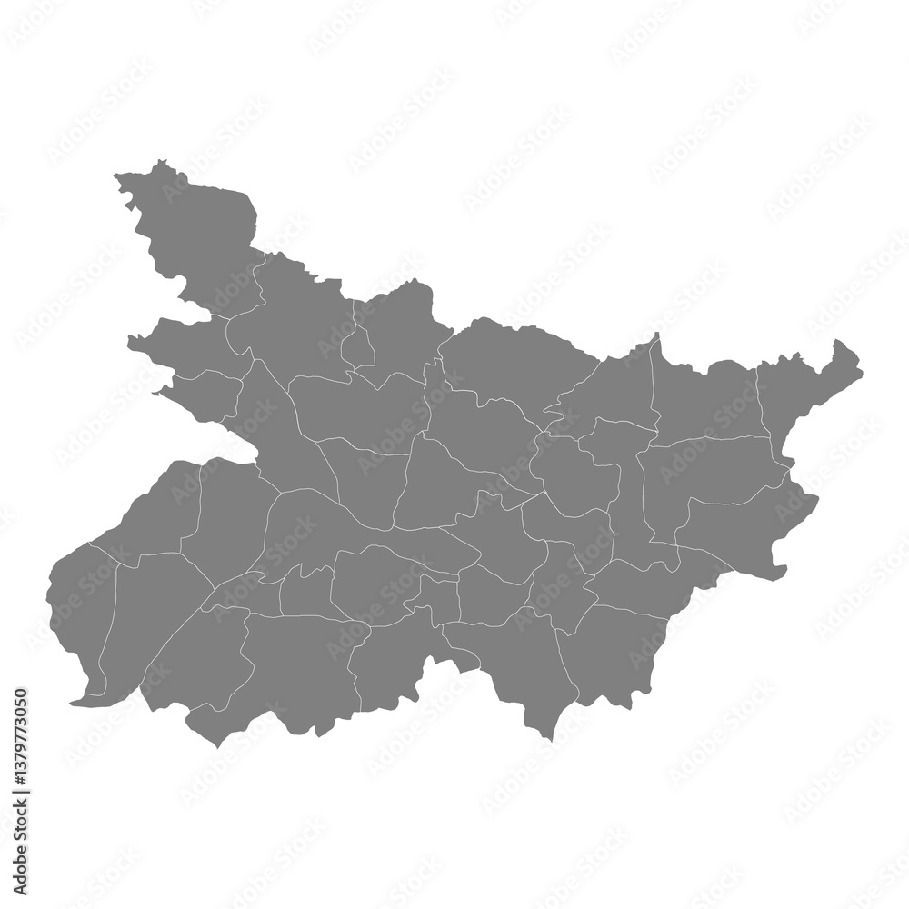 High Quality map of Bihar is a state of India, with borders of the districts