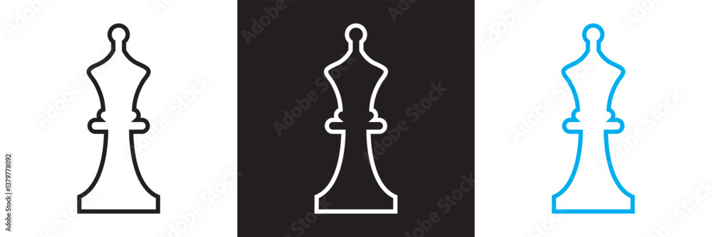 Fototapeta premium Chess icon. Design for websites, mobile interfaces, presentations, and visual branding. Vector illustration. isolated on white and black background. EPS 10 