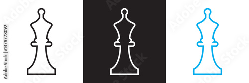 Chess icon.   Design for websites, mobile interfaces, presentations, and visual branding. Vector illustration. isolated on white and black background. EPS 10 