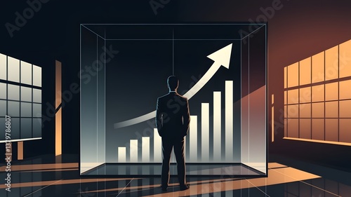 Silhouetted Business Growth Visualization