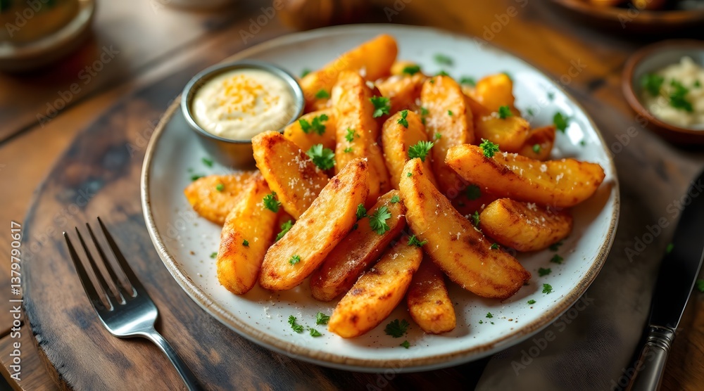 Crispy Potato Wedges with Creamy Dip A Delicious Recipe Crispy Potato Wedges with Creamy Dip A Delicious Recipe