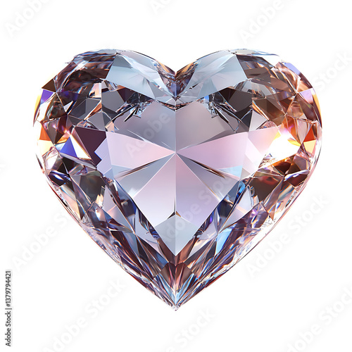 Diamond heart shape on Transparent Background 