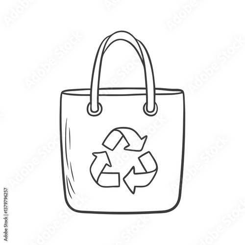 Obraz na płótnie Reusable shopping bag with recycling symbol w salonie