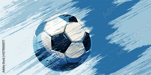 Soccer ball and gal net illustration combined pencil sketch and watercolor sketch.
