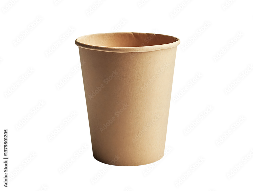Empty brown paper cup on Transparent Background Empty brown paper cup on Transparent Background
