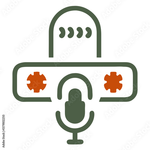 Voice Scan Verification Icon with Glasses in Minimalist Style  