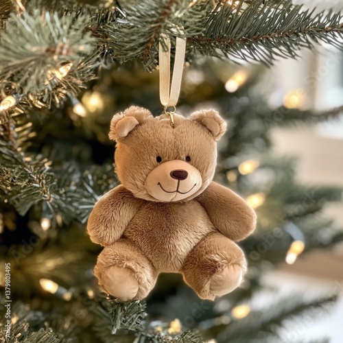 Wallpaper Mural plush teddy bear ornament on a decorated christmas tree Torontodigital.ca