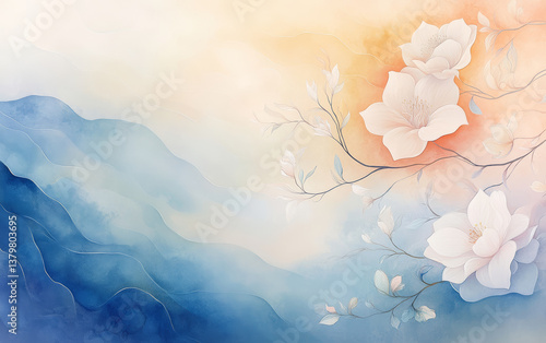 Retro style floral texture art background
