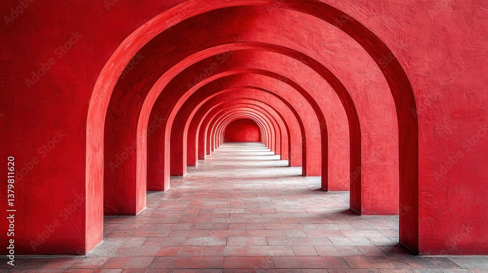 Fototapeta premium Red arched passageway