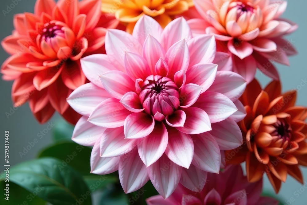 Close-up view of dahlia petals, showcasing intricate details in a patterned arrangement , stock, red, flower Close-up view of dahlia petals, showcasing intricate details in a patterned arrangement , stock, red, flower