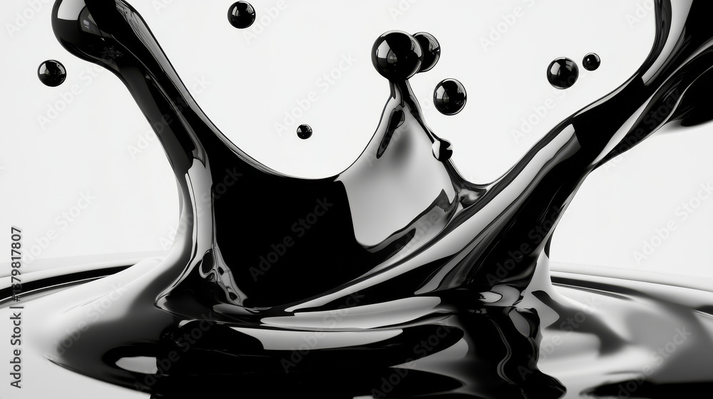 Obraz premium dynamic splash of black liquid creates artistic effect