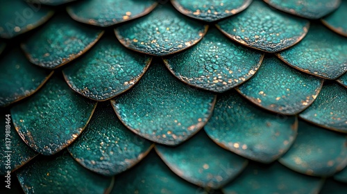 Wallpaper Mural Teal scales, close-up texture Torontodigital.ca