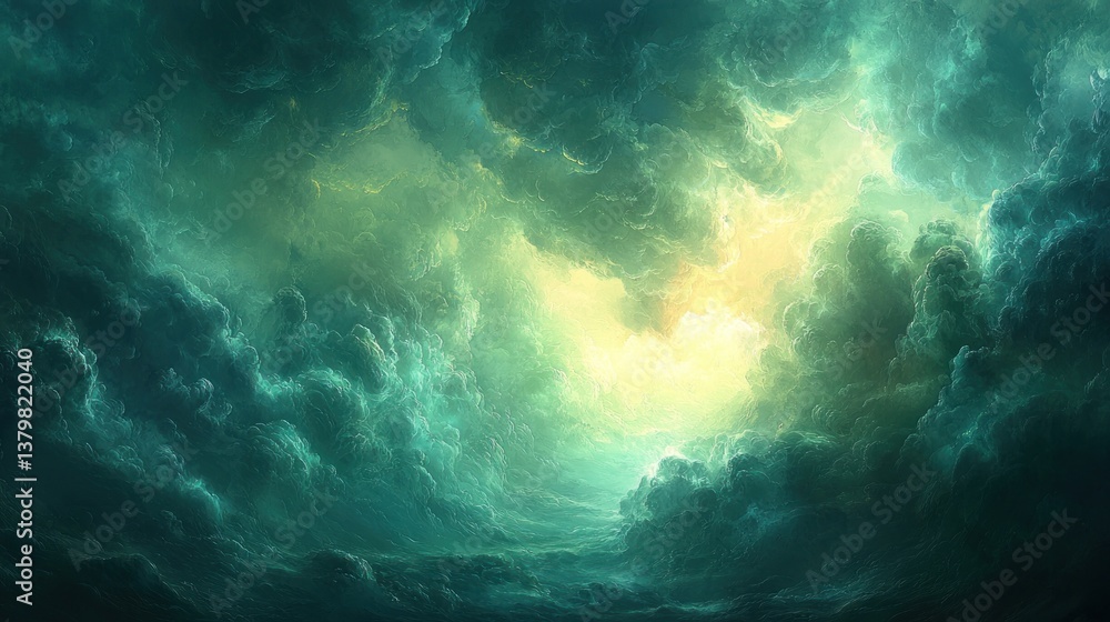 Fototapeta premium Dramatic, glowing clouds