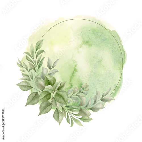 Hand-painted watercolor floral frame